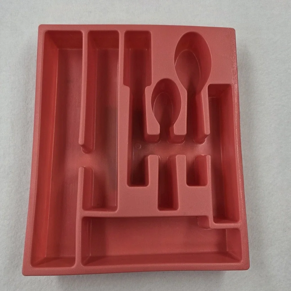 Vintage Eagle Pink Plastic Silverware Tray Kitchen Drawer Organizer Retro 1980s